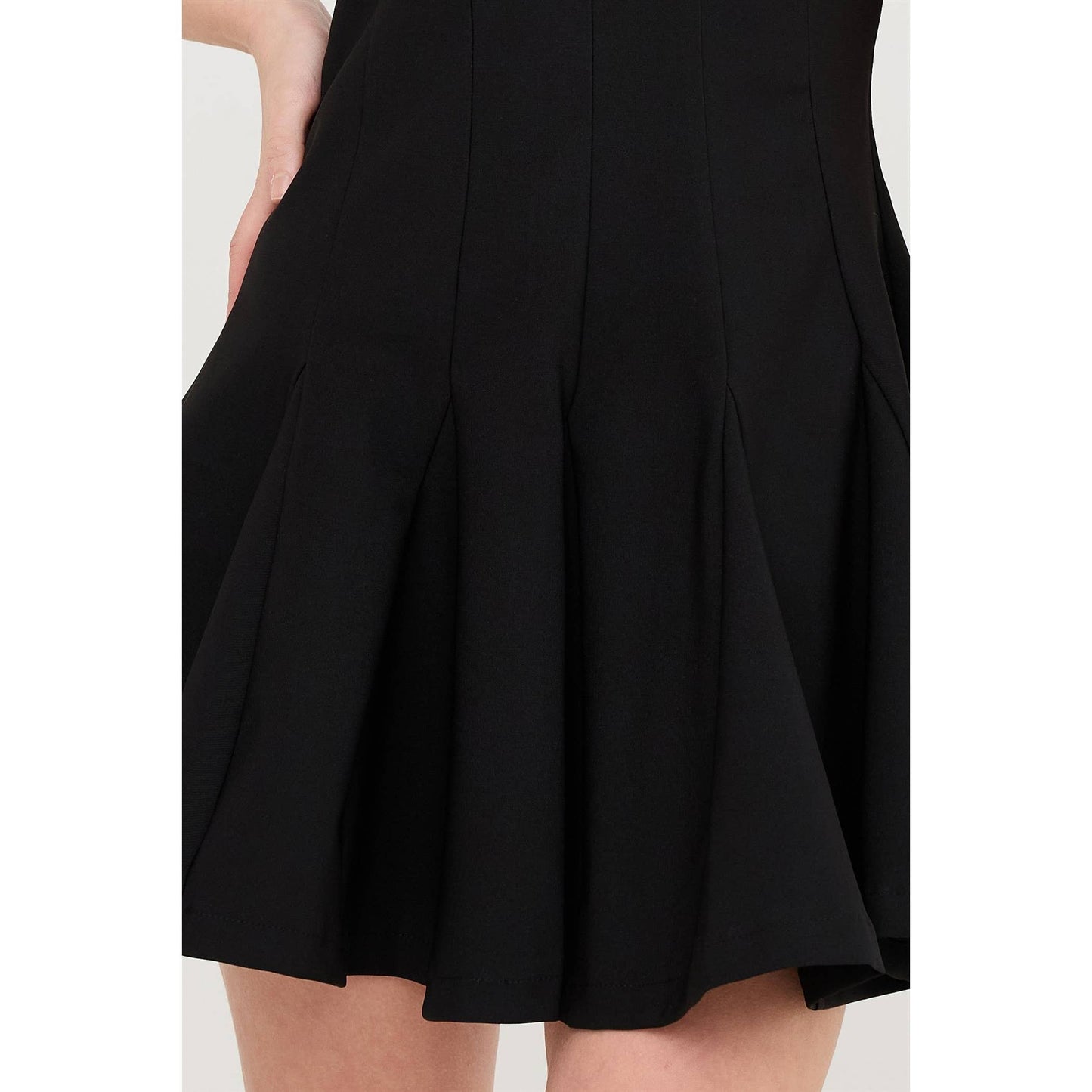 Black Strapless Tube Dress With Godet