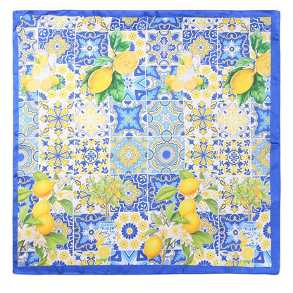 Lemon & Tile Daisy Silky Feel Bandana Scarf