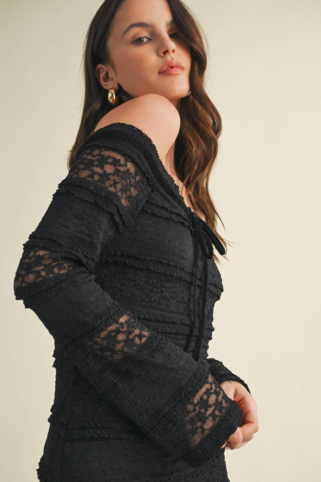 Lace Black Off The Shoulder Dress