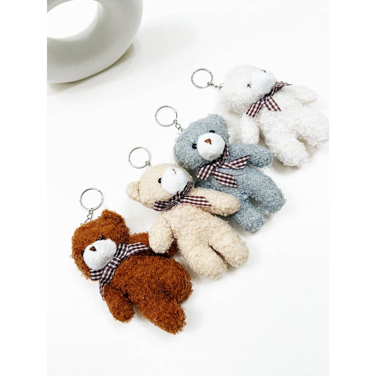 Sweet Plush Bear Charm Keychains
