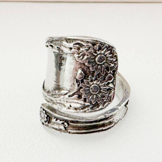 Vintage Boho Silver Spoon Ring