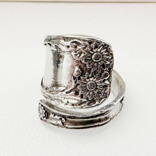 Vintage Boho Silver Spoon Ring