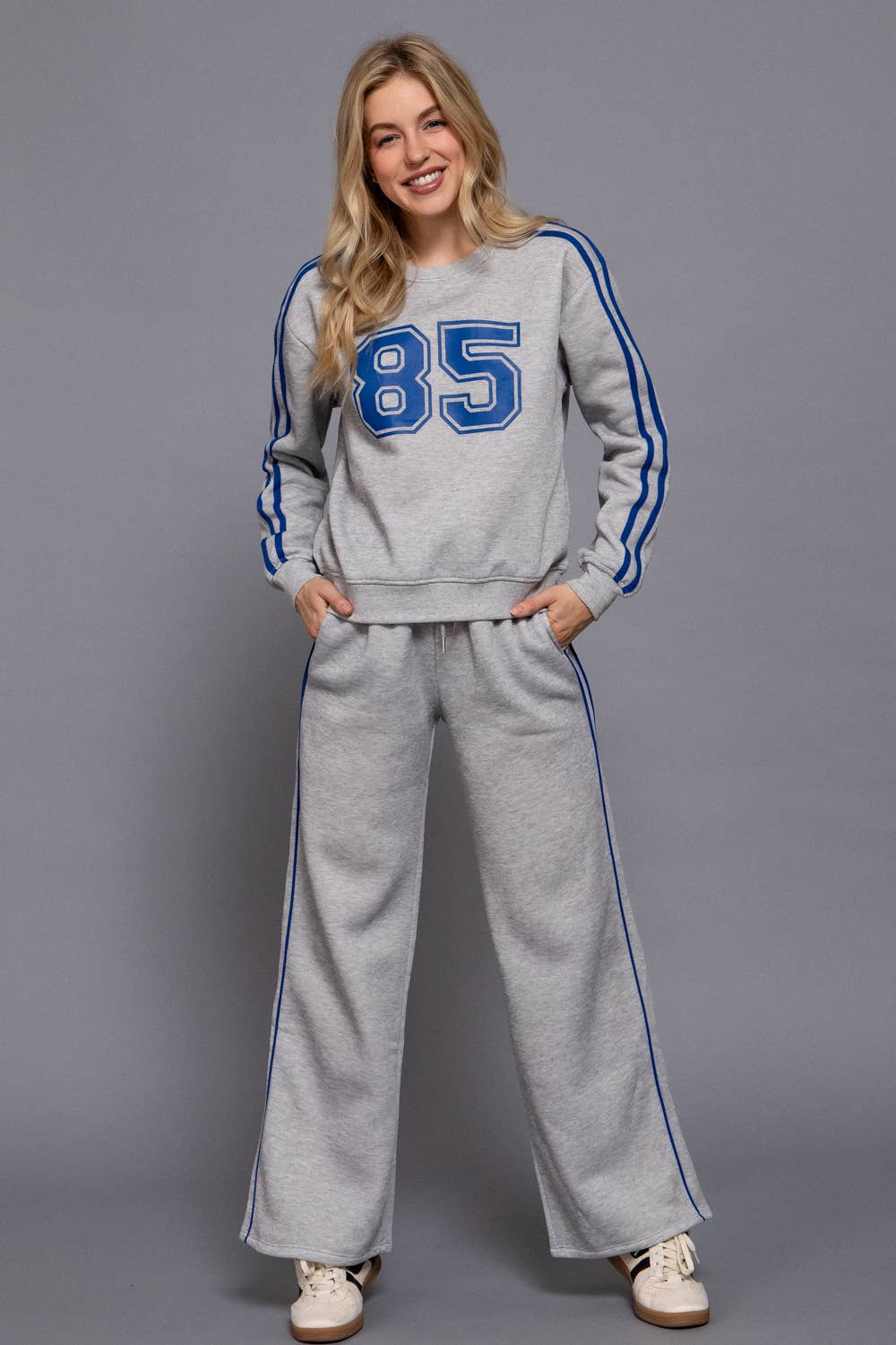 Contrast Stripe Grey Sweatpants