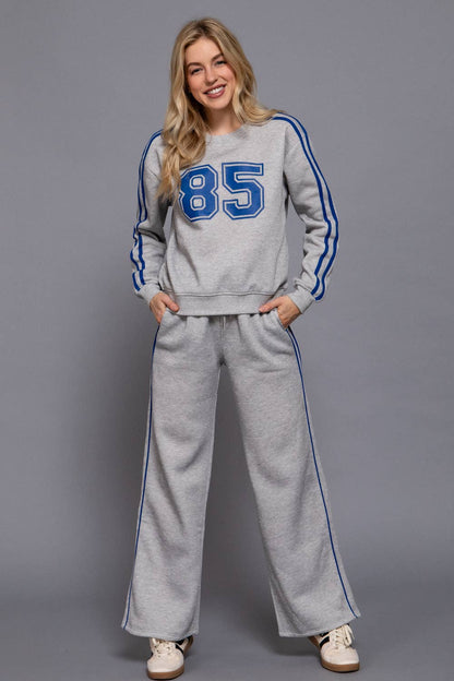 Contrast Stripe Grey Sweatpants