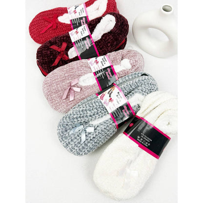 Women's Non Slip Winter Mini Bow Slippers