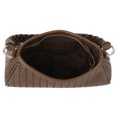 Braided Handle Woven Shoulder Bag