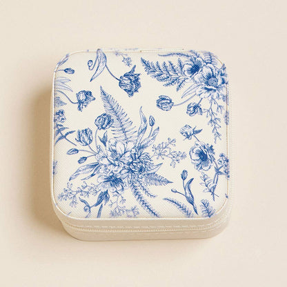 Blue Flower Pattern Jewelry Box