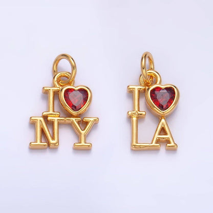 24K Gold Filled "I LOVE LA, NY" Charm