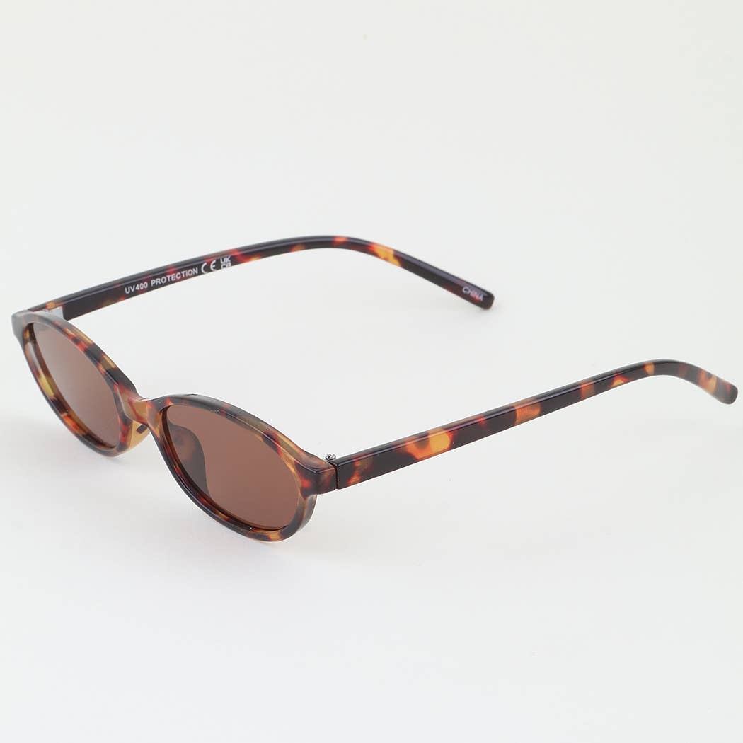Sleek Small Lens Chic Oval Sunglasses