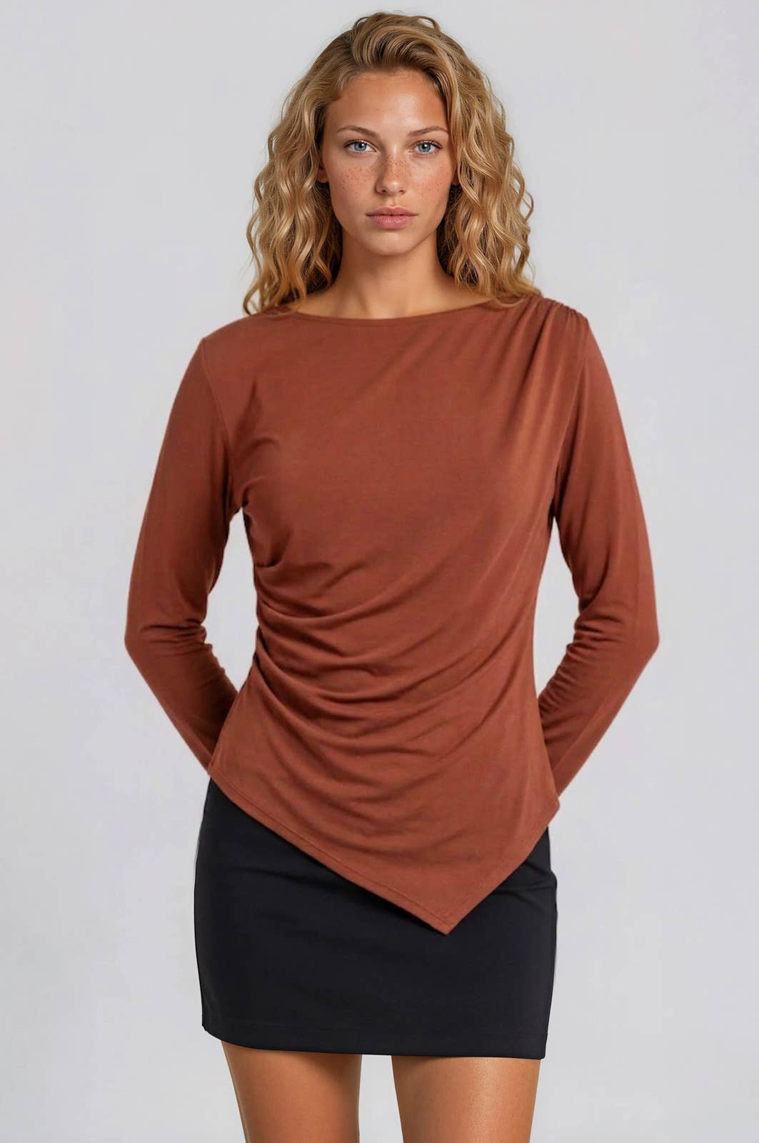 Boat Neck Rust Top