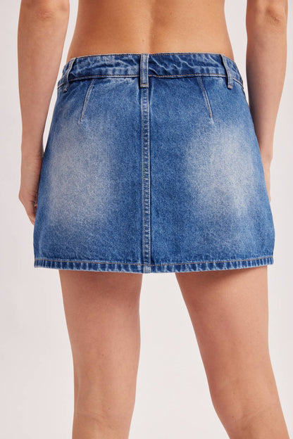 Low Rise Dark Denim Skort