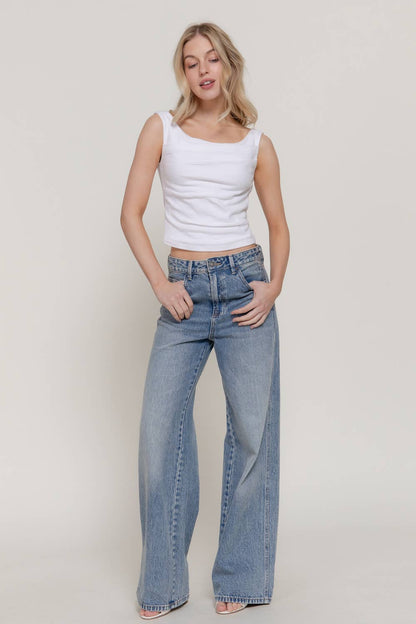 Wide Boat Neck Draped Knit Top