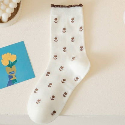 Floral Cotton Socks - 3 Colors