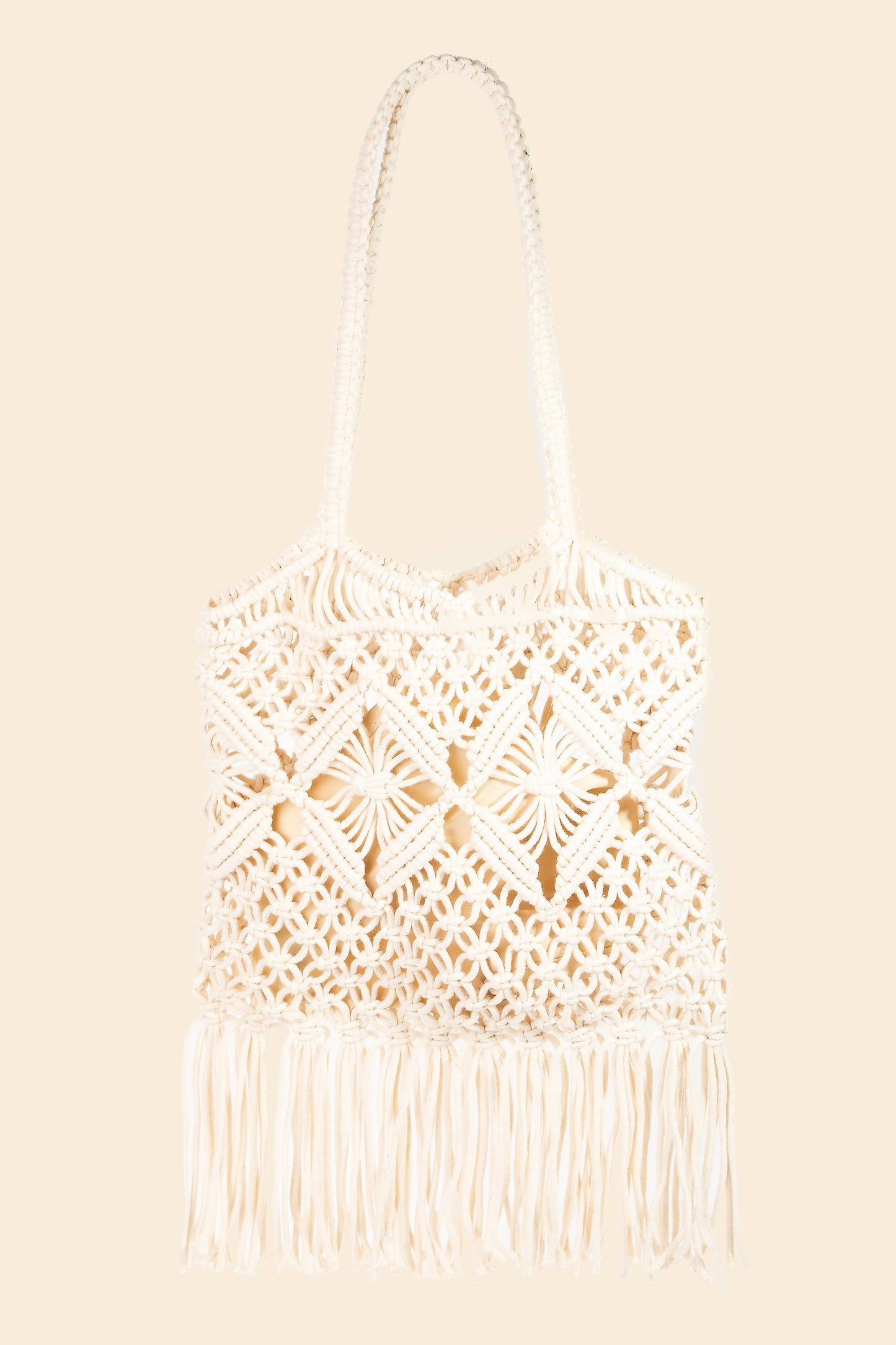 Intricate Woven Pattern Ivory Tote Bag