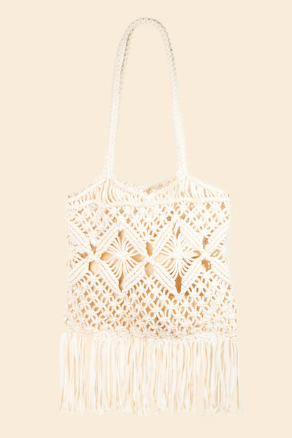 Intricate Woven Pattern Ivory Tote Bag