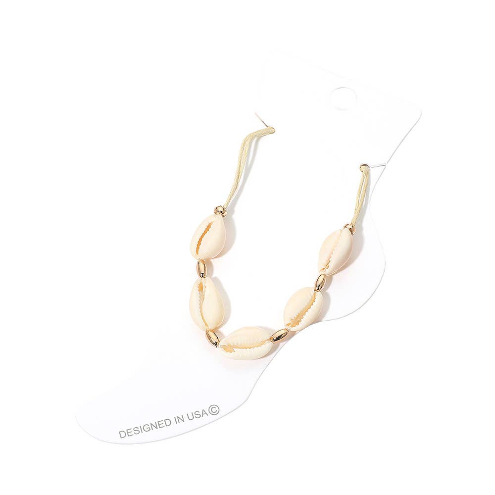 Coastal Shell Beaded Anklet