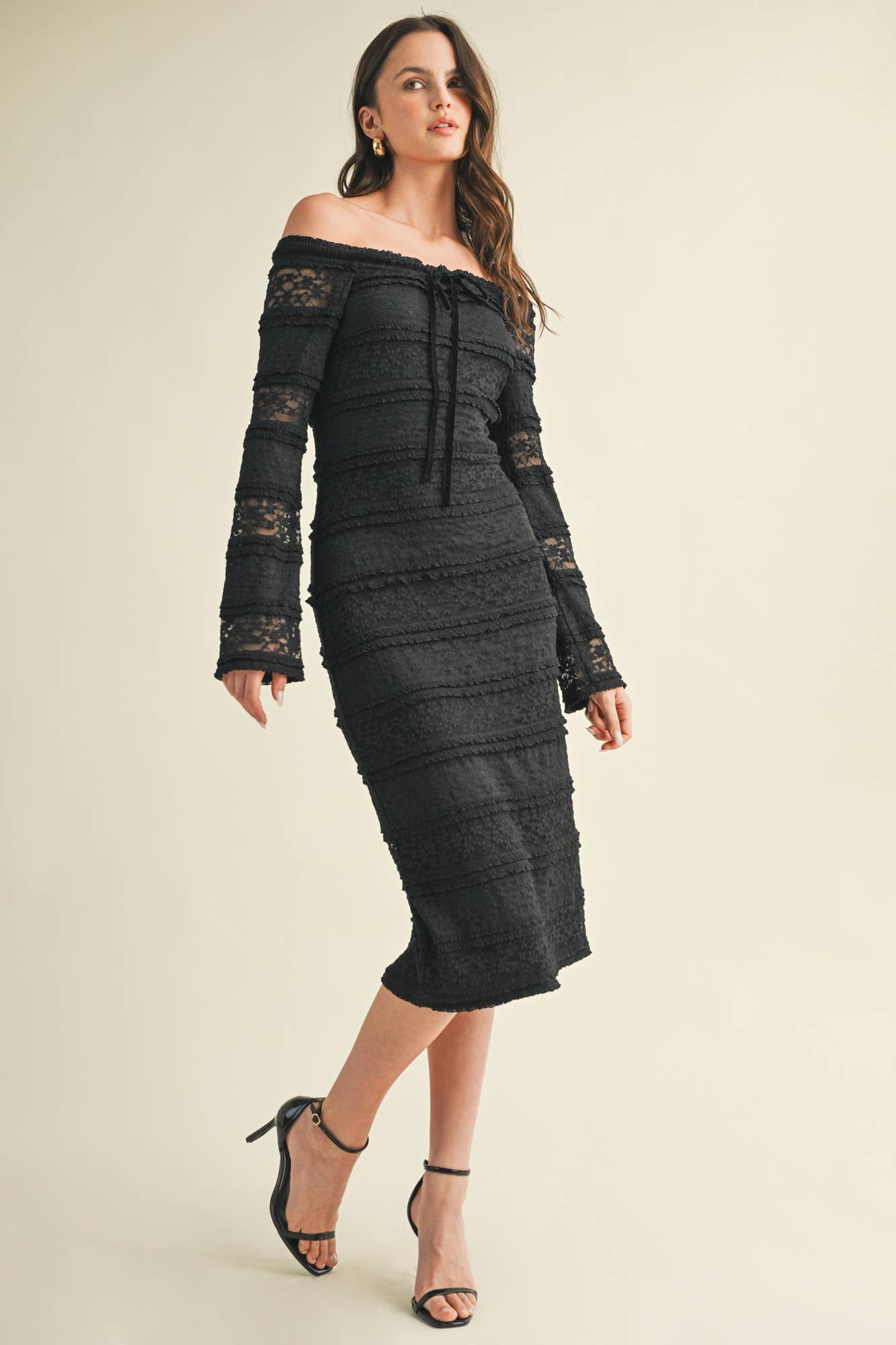 Lace Black Off The Shoulder Dress