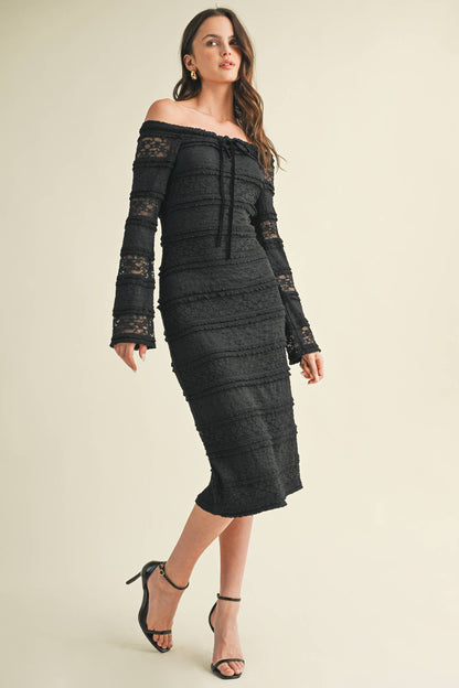 Lace Black Off The Shoulder Dress