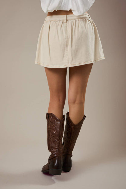 Studded Detail Low Waist Skort