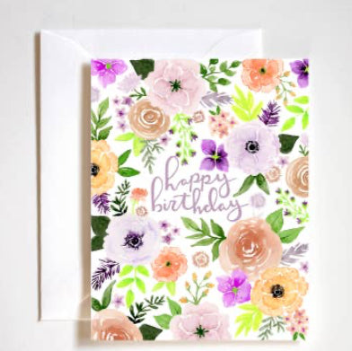 "Happy Birthday" Floral Greeting Card