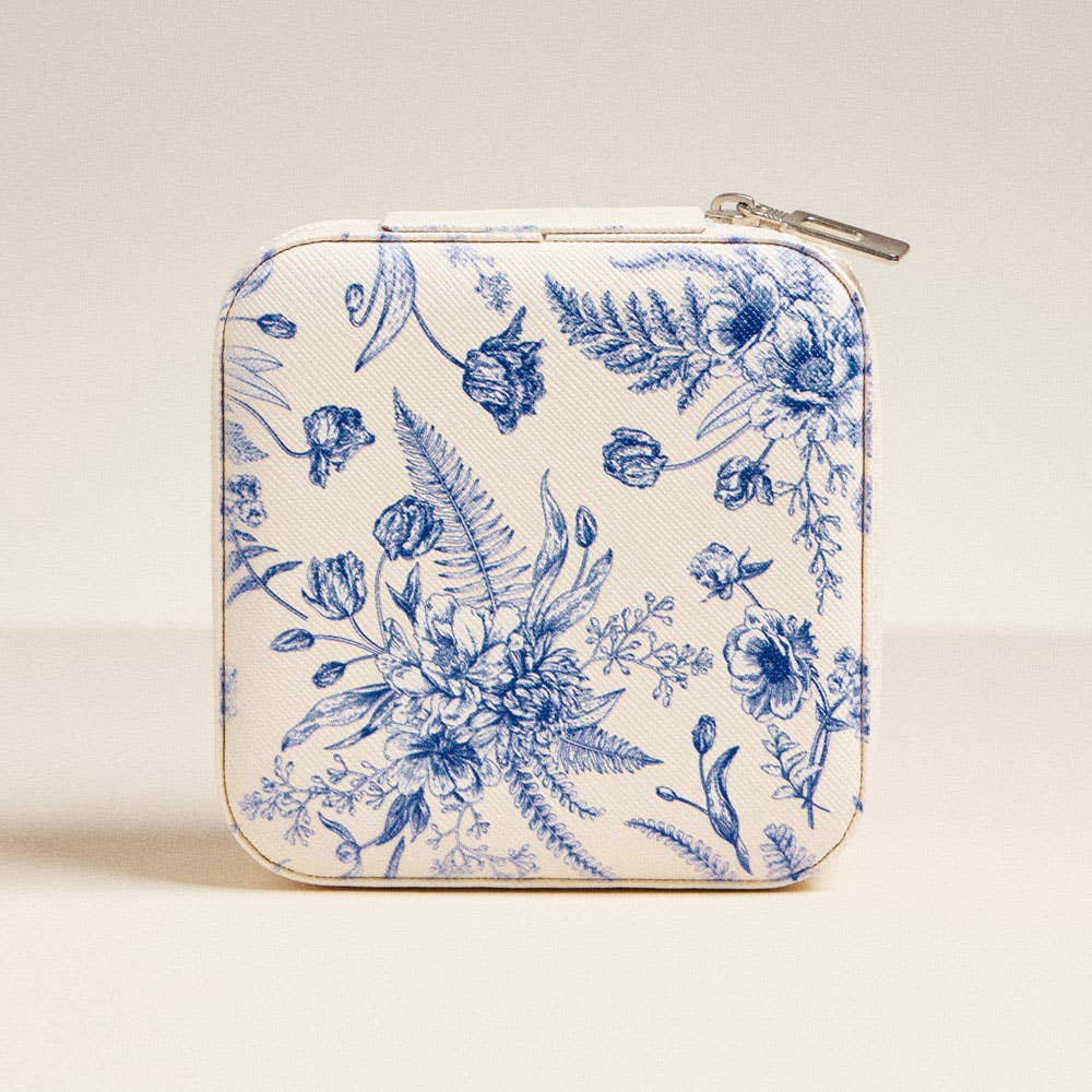 Blue Flower Pattern Jewelry Box