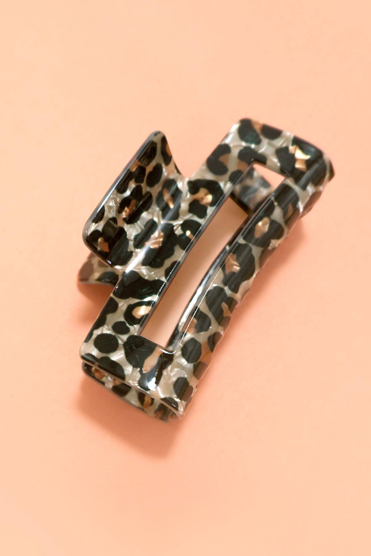 Black Leopard Print Hair Claw