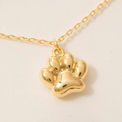 Gold Dipped Paw Pendant Necklace