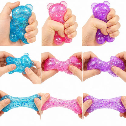 Glittered Gummy Bear Squeeze Stress Relief Toy