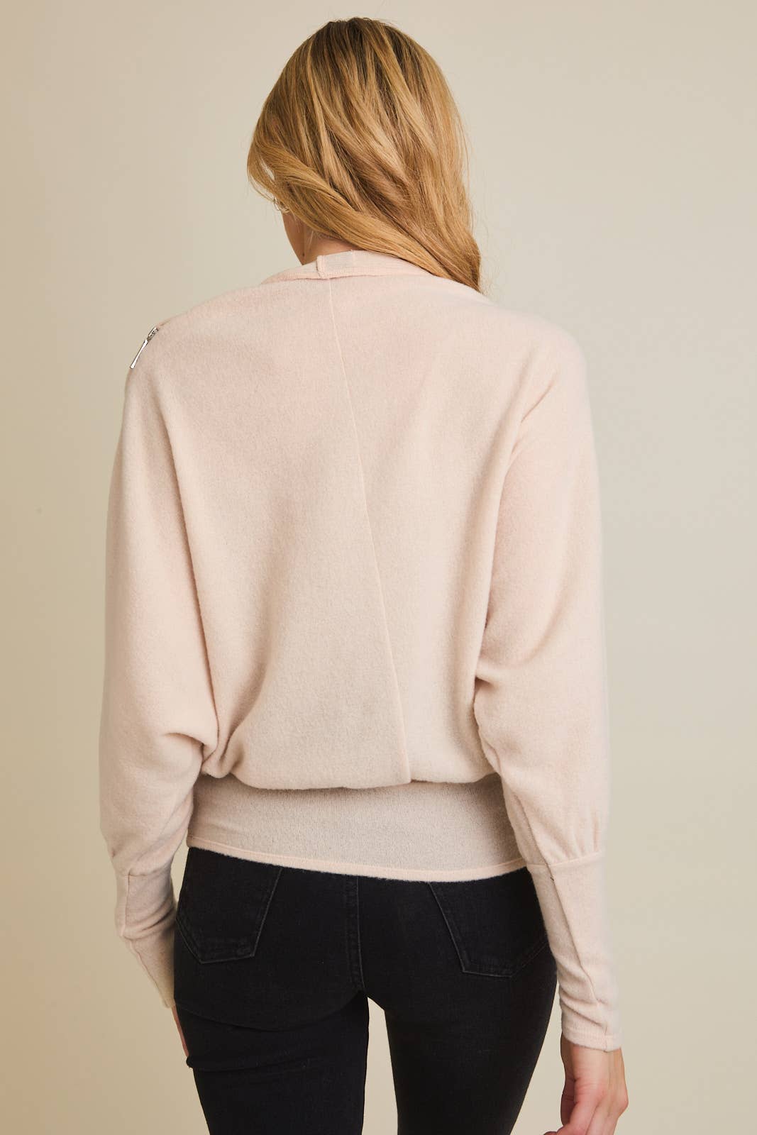 Boat Neck Shoulder Zipper Top