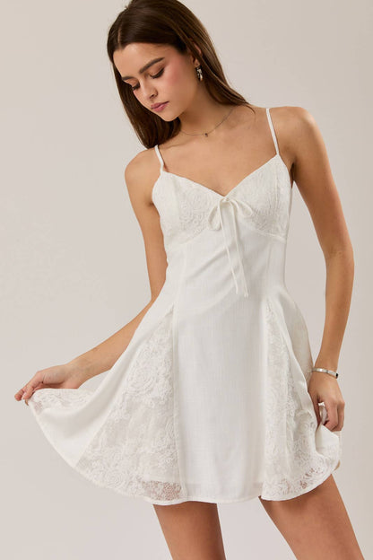 White Lace Mini Dress