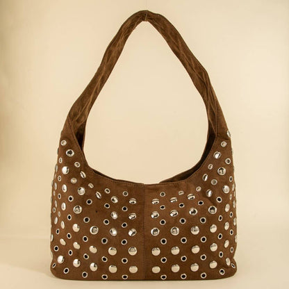 Rivet Studded Shoulder Bag - 2 colors