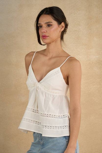 White Babydoll Cami Top