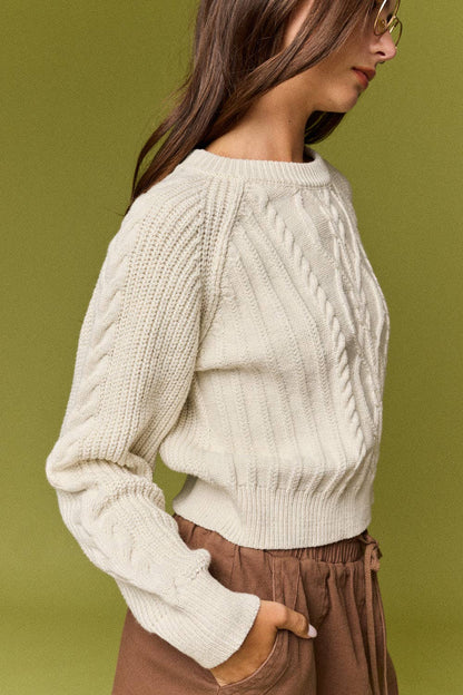 Eva Cable Knit Raglan Sweater
