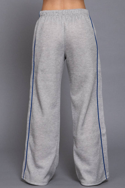 Contrast Stripe Grey Sweatpants