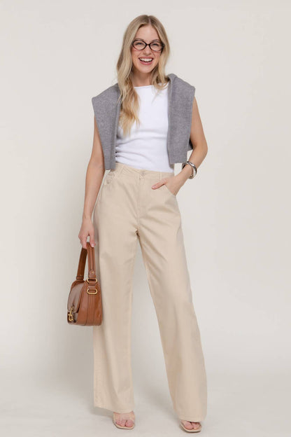 Light Beige Cotton Pants