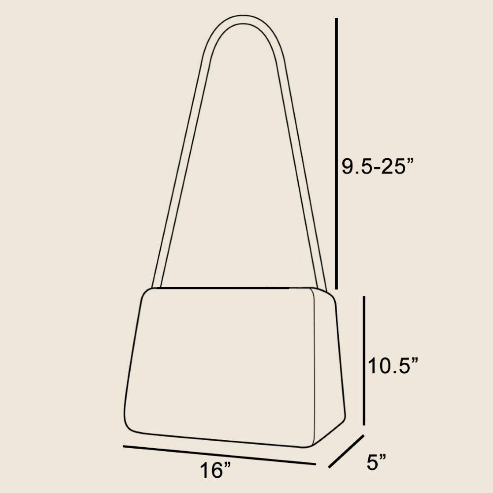 Buckle Strap Detail Beige Leather Handbag