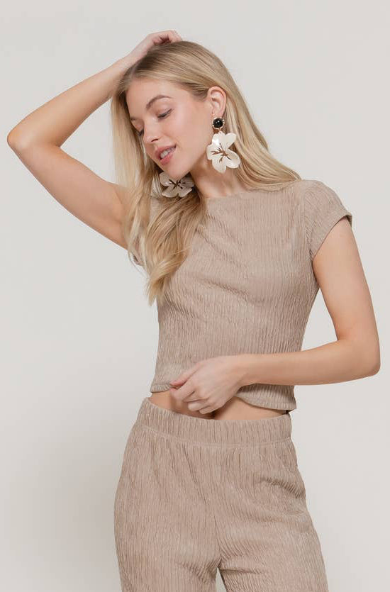 Short Sleeve Crew Neck Top