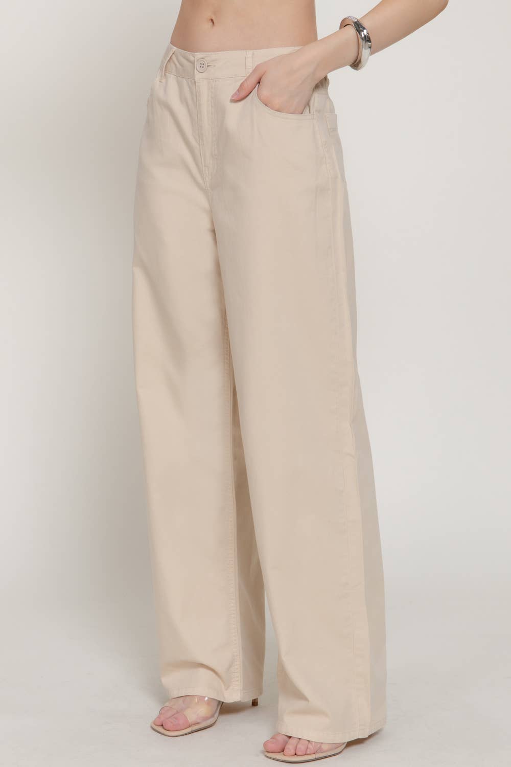 Light Beige Cotton Pants