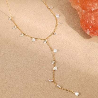 Rhinestone Y Necklace