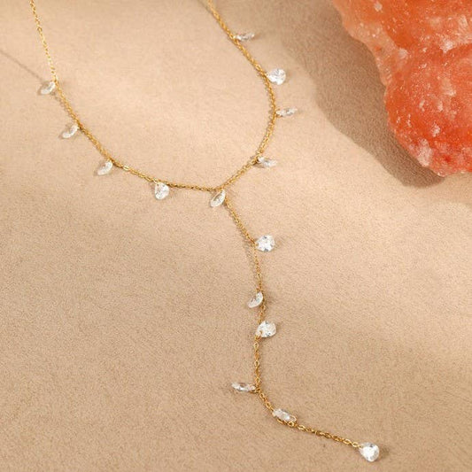 Rhinestone Y Necklace