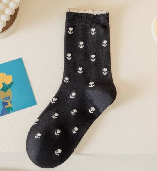 Floral Cotton Socks - 3 Colors
