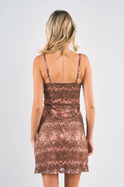 Floral Lace-Trim Slip Dress