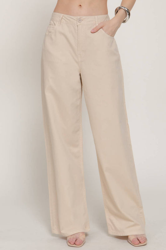 Light Beige Cotton Pants