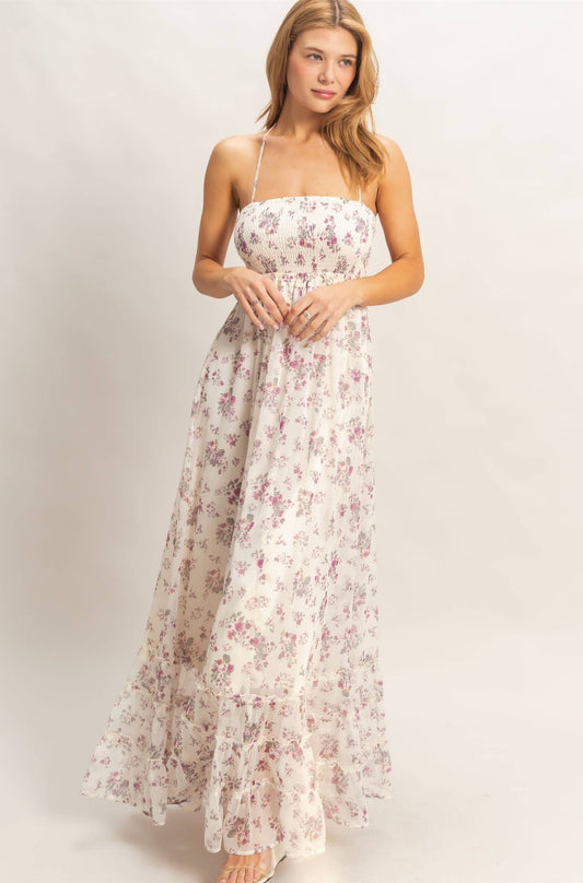 Smocked Floral Maxi Dress