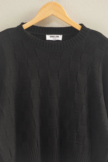 Black Sleeve Square Texture Sweater