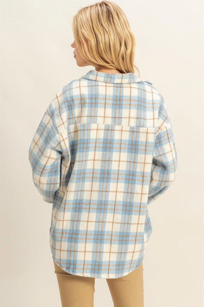 Blue Plaid Flannel Shacket